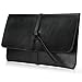 Bagerly Unisex PU Leather Envelope Sleeve Handheld Clutch Purse (Black)