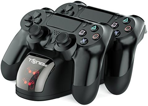 Tonicstar Dual Charging Dock P4/PS4 Slim Controller Charging Dock Wireless Controller USB Charging Dock (Black)