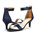 DREAM PAIRS Women's Fiona Navy Satin Fashion Stilettos Open Toe Pump Heeled Sandals Size 8.5 B(M) US