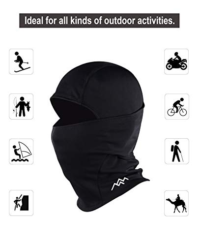 Trailside Supply Co. Windproof Ski Mask Cold Weather Face Mask Motorcycle Balaclava Hood Black