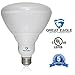 Great Eagle (4-Pack) LED BR40 3000K Dimmable Bulb. 18 Watt (120W) UL Listed 1500 Lumens Bright White Light for Recessed and Track Lighting Fixtures - USA Seller