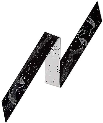 Jiusike Ladies Bag Headband Tied Ribbon Handle Small Ribbon Constellation Scarf
