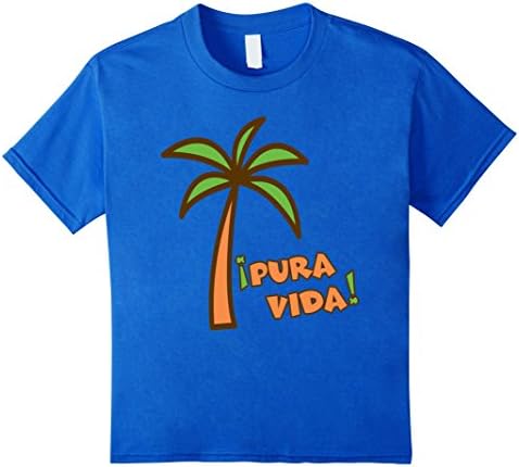 Kids "Pura Vida!" T-shirt Costa Rica cute graphic palm tree  tee 8 Royal Blue