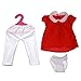 MonkeyJack Red One-piece Dress Leggings Pants Clothes Fit for 17'' Zapf Baby Born Doll