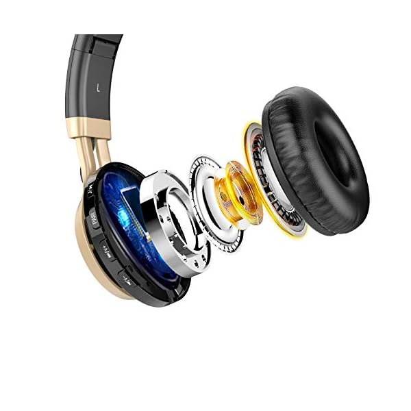 BASEMAN-Wireless-Bluetooth-Headphones-Over-Head-Wired-Wirelss-and-TF-Card-Mode-Lightweight-Foldable-Headphone-Hi-Fi-Stereo-Deep-Bass-Boosted-Earphone-for-Travel-Work-for-Phone-TV-PC-Black-Gold BASEMAN Wireless Bluetooth Headphones Over Ear, Long Battery Life Stereo Deep Bass Headphones with Microphone TF Card…