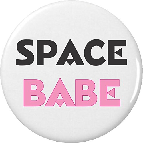 Space Babe 2.25â€ Large Button Pin Galaxy Moon Planet Stars Galactic Girly