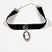 Yazilind Black Lace Victorian Cameo Lolita Length Collar Necklace 12.48in
