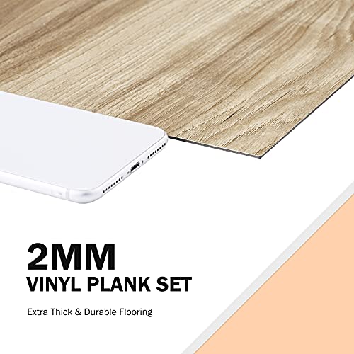 COZ Peel and Stick Wood Plank Vinyl Flooring, 12x12 Inch Walnut Floor