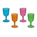 Party Essentials Hard Plastic Two Piece 5-1/2-Ounce Wine Glasses, Assorted Neon, 20 Count