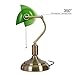 OCSEVE Retro Bankers Table Lamp, Bedside Green Vintage Lamp Shade with Brass Base