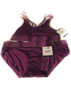 Women's Iron Strength Bralette Bra & Calvin Klein Women's Iron Strength Bikini Panty (2 PACK)