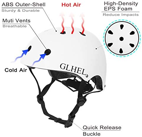 Adjustable sports helmet in black and white design.
