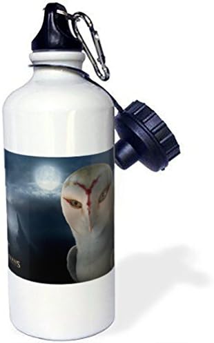 Qkidangfd Sports Water Bottle White Owl Moon Blood Aluminum Sports Bottle Or Travel Mug - 21oz,White