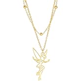 EUEAVAN Princess Wendy Tinkerbell Pendant Necklace Fairy Pixie Angel Trendy Exquisite Magical Dancer Ballet Choker Jewelry Fairy Tale Quote Women