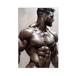 HMLZSJ Nude Muscle Male Torso Portrait Art Gay