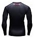 Red Plume Men's Sport Compression Shirt ， Super Logo Fitness Long Sleeve Topt (M, Black)