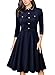 Missmay Women's Navy Style Retro Elegant 2/3 Sleeve Cocktail Party Swing Dress