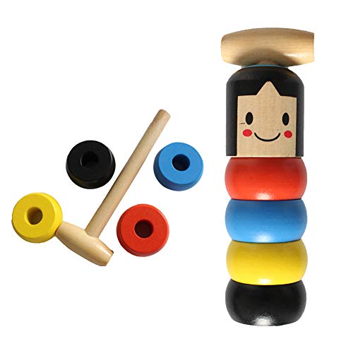 Haiterice Immortal Daruma - the Unbreakable Wooden Man Magic Toy, Stubborn Wood Man Magic Trick Props Children Kids Magia Easy Doing Toy - Thumbnail 3