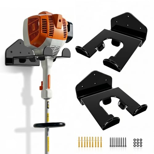 Housolution Soporte Para Recortadoras de 8'', 2Pcs | Con Recubrimiento de Goma, Colgador Resistente para Desmalezar, Gancho Organizador Para Recortadora, Soplador De Hojas