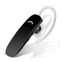 Bluetooth Headset for Cell Phones - GLCON Voice Command Bluetooth Wireless Earpiece with Noise Cancelling Mic - Beats Bluetooth Headphones for Driver Workout - iPhone Samsung Galaxy LG Earbuds (Black)