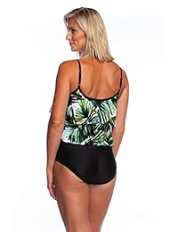 Maxine Of Hollywood traje de baño de una pieza con volantes de 2 niveles para dama