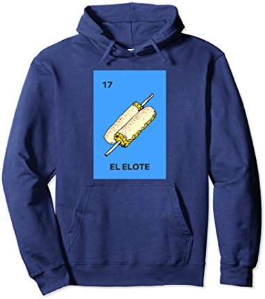Unisex El Elote Loteria Tarrot Card Parody Funny Hoodie Large Navy