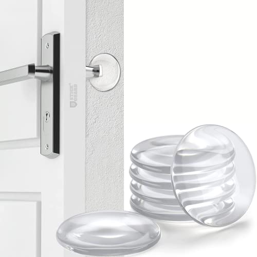 StickGuard Door Handle Wall Protector (6 Pack) - Reusable Self Adhesive Wall Bumper Protector, Shock Absorbent Gel Wall Cushion for Door Knob, Quiet, Wall Shield Silencer - Door Stopper Wall Protector
