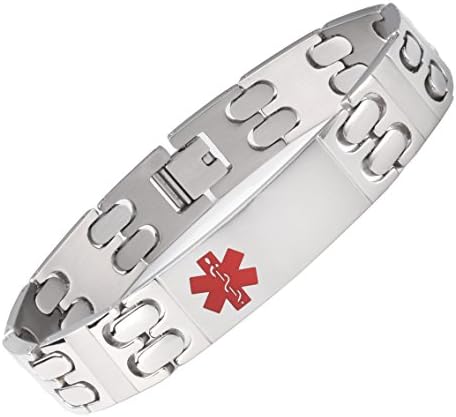Tarring Solid titanium Medical id Bracelets for Men with Free Engraving(8.5")
