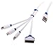 Charging Cable, Premium Quality 4 in 1 Multi Universal USB Cord Cable 3ft with 8 Pin Lighting / 30 Pin / Micro USB Ports for iPhone, iPad, iPad Mini, iPad Air, iPad Pro Samsung Galaxy and more