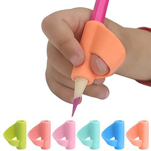 Pencil Grip 3PCS/Set Children Pencil Holder Silicone Pen Grippers Pen Writing Aid Grip Posture Correction Tool for Kids Student Toddlers Preschoolers Kindergarten and Adults - Color Random
