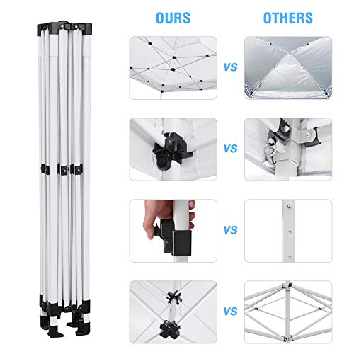 10x10 Pop Up Outdoor Canopy Tent by Allinboost, Banch Canopy Sun Shelter, Commercial Instant Grill Gazebo with Wheeled Carry Bag for Food Vendors, Farmers Market and Backyard Events
