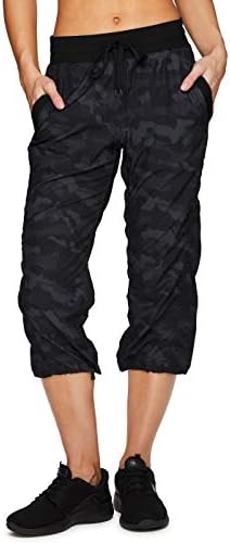 RBX Active Women's Fashion Lightweight Stretch Woven Body Skimming Drawstring Capri Pant 1 RBX Active Women's Fashion Lightweight Stretch Woven Body Skimming Drawstring Capri Pant