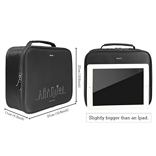 Becko Black Portable Travel Cosmetic Makeup Bag / Toiletry bag (Black)