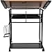 Flash Furniture Swanson Adjustable Drawing and Drafting Table with Black Frame and Dual Wheel Casters, Cherry