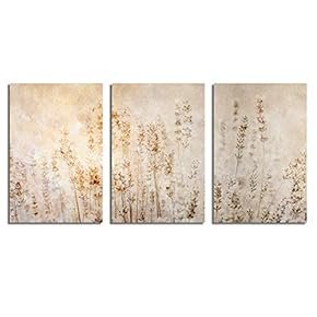 Canvas Wall Art Abstract Vintage Style Painting Artwork for Home Prints Framed - 16"x24" x 3 Panels