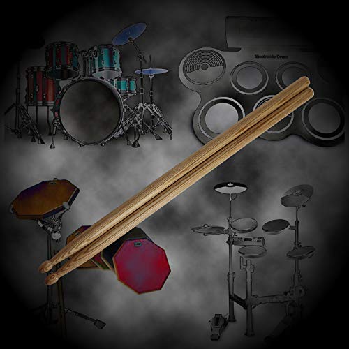 MOREYES 5A Drum Sticks Wood Tip Drumstick (White oak 2Pairs)