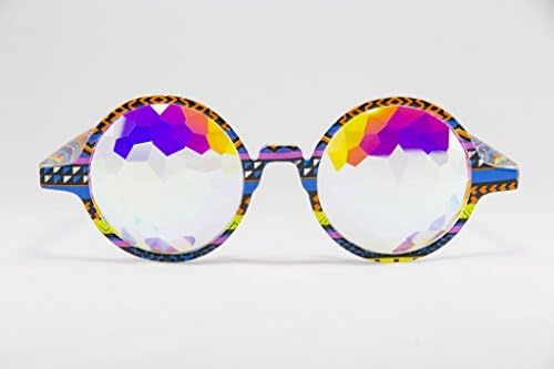 Festival Junkie Tribal PLUR-Vision Rainbow Kaleidoscope Glasses