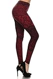 Print Leggings Wine Lace (MD115-OS)