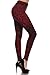 Leggings Depot Ultra Soft Women's Popular Best Printed Fashion Leggings Batch17 (Regular (Size 0-12), Wine Lace)