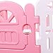 Tobbi Baby Playpen Safety Play Center Yard Baby Kids Home Indoor Outdoor Pen 8 Panel Pink + White