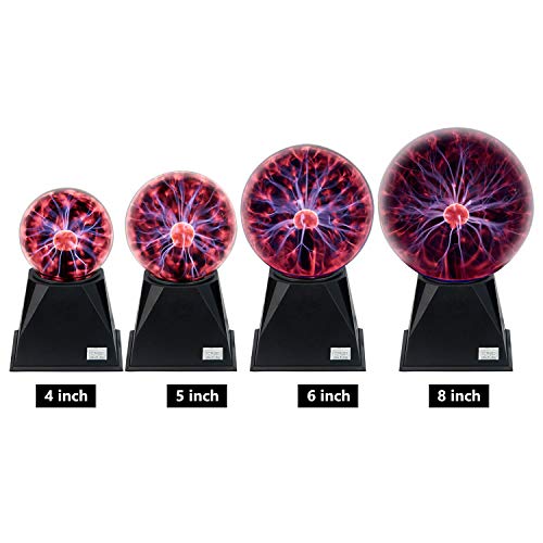 8 Inch Magic Plasma Ball , Touch & Sound Sensitive Plasma Lamp Light, Nebula Sphere Globe