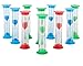 Jade Active Sand Timer Set (2 Min) Large 10pcs Pack - Colorful Set of Two Minutes Hour Glasses for Kids, Adults - Colors: Blue, Green, Red