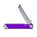 StatGear Pocket Samurai Micro Folding Knife - Everyday Carry 440C Stainless Steel Tanto Blade - Higonokami Style EDC Knife with Keychain Loop - Purple