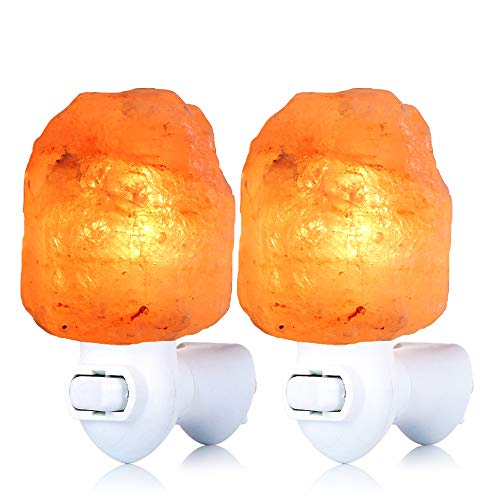 pursalt 2 Pack Himalayan Natural Salt Lamp Night Light Plug in