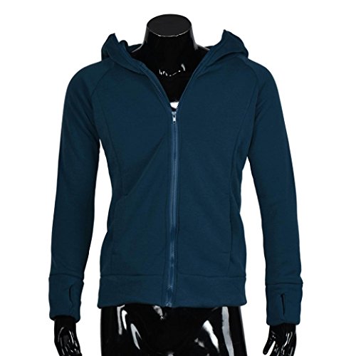 Gillberry Men's Winter Hoodie Warm Hooded Coat Jacket Outwear Sweater Slim Tops (S, Blue)