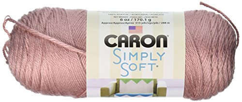 Caron Simply Soft Solids Yarn (4) Medium Gauge 100% Acrylic - 6 oz -  Victorian Rose  -  Machine Wash & Dry