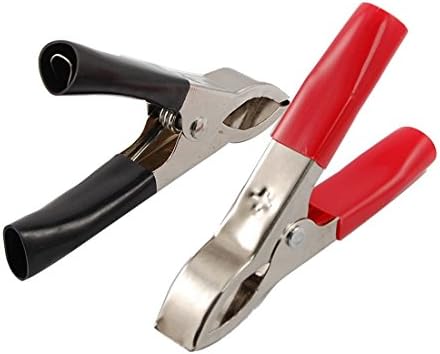 LSE Lighting 30A Car Battery Test Alligator Clips Clamps Black Red 2pack