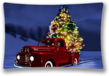 3d_xmas_tree_wallpaper 4 Standard Size Pillow Cushion Pillowcase Case Cover with Hidden Zip 20"x 30"(Twin Sides)Home Decor