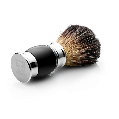 Professional Shaving Brush with Shaving Stand Made from 100% Pure Badger Bristles and Resin Handle