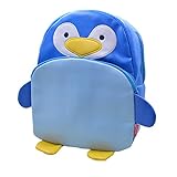 Mily Little Girls'Boy's Mini Sidekick Backpack Insulated Lunch Bag (Blue penguin)